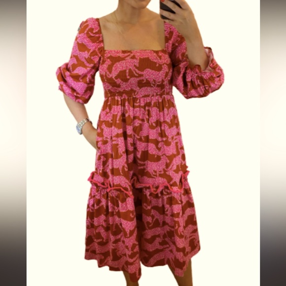 Crosby Jade Dress in “Jumping Jags” - maxi dress with smocked bodice - Picture 3 of 10